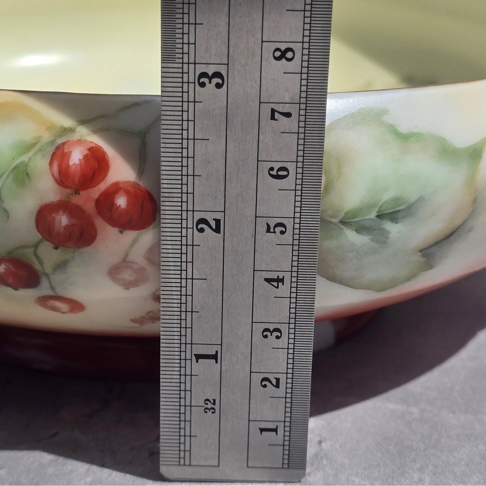 Antique Nippon Style Hand Painted Porcelain Centerpiece Bowl Branch Handles - Picture 11 of 12
